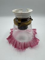 Vintage Glas Lampenschirm, rosa, mit Rüschen, Lampe