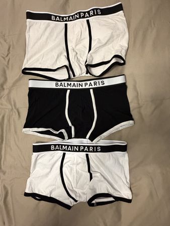 3 Balmain Paris Boxer Uomo 3 paia Bianco Nero Taglia M