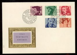 1969, FDC, Portraitmarken I (Nr. 471–475)