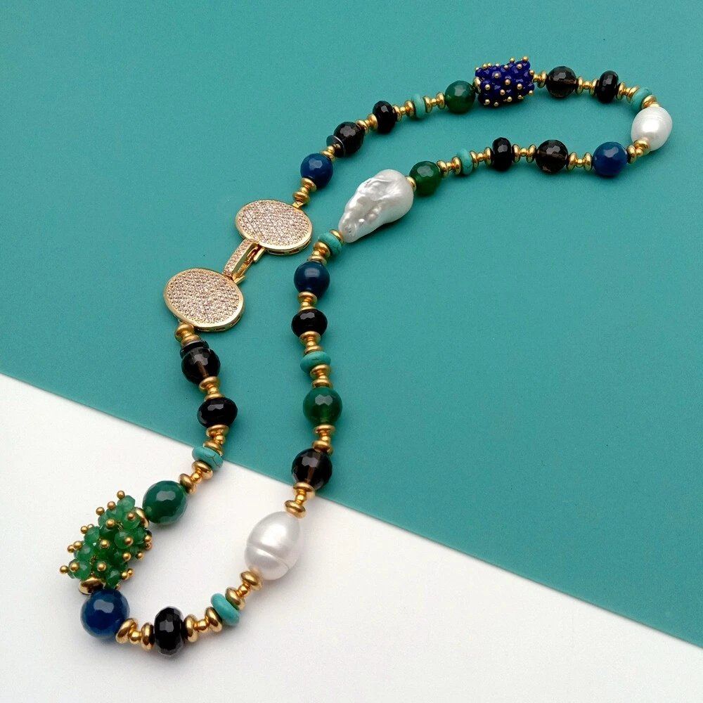 Catenine: Lua 56 cm Achat Perle Halskette Echt Collier agates perles – Nuovo (secondo la descrizione) da Prilly venduto da ilyria73 1