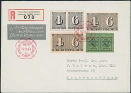 1943  Doppelgenf - Blockausschnitt - FDC - Gaudard