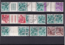 Assortiment timbres suisses - Tête bêche / Se tenant - 1930