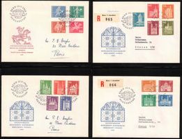 1960 Freimarken Serie auf 4 FDC