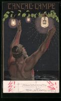 Reklame für Tantal-Lampen im Jugendstil