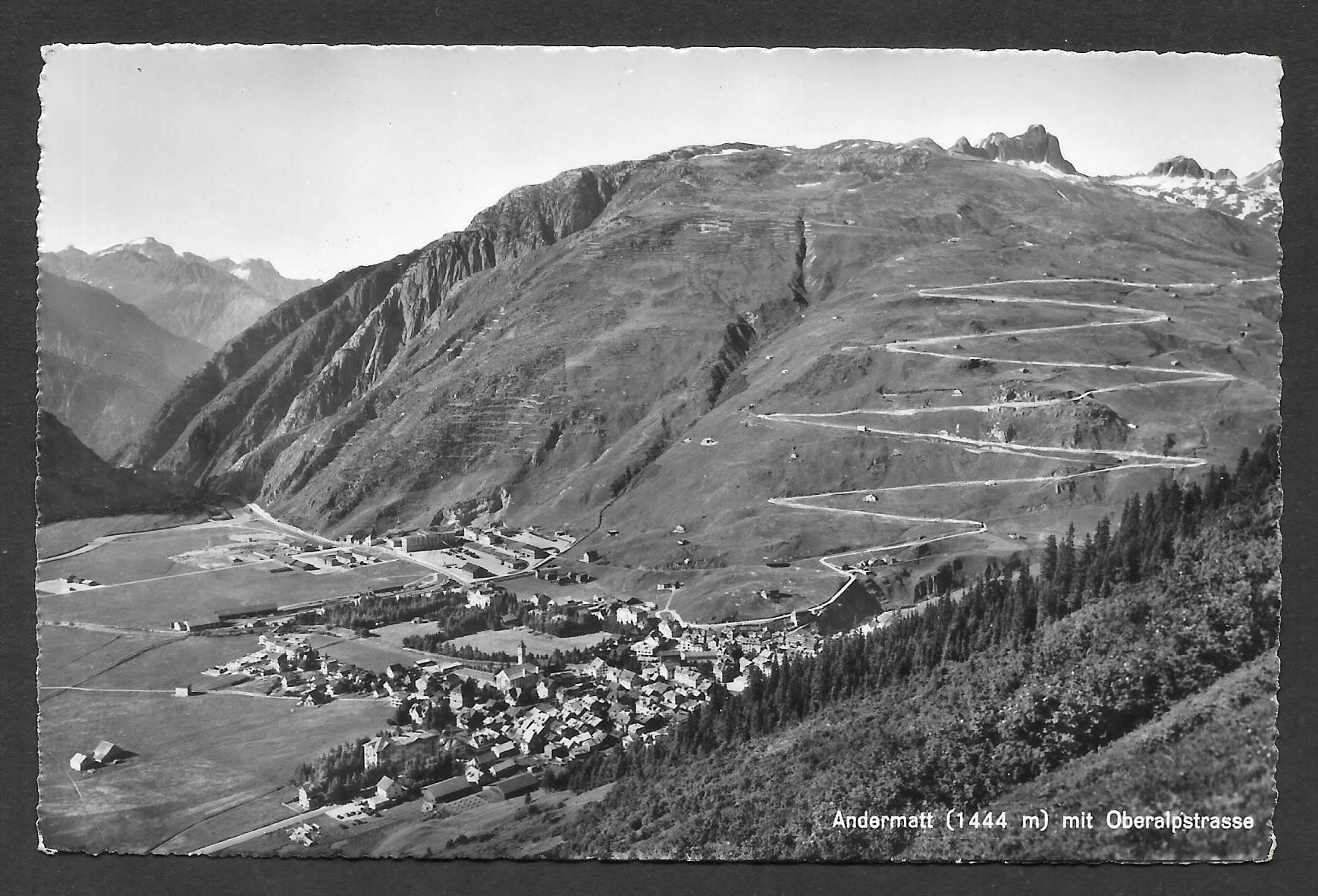 Ansichtskarten: Andermatt mit Oberalpstrasse Feldpoststempel – Gebraucht aus Olten von clotaldi