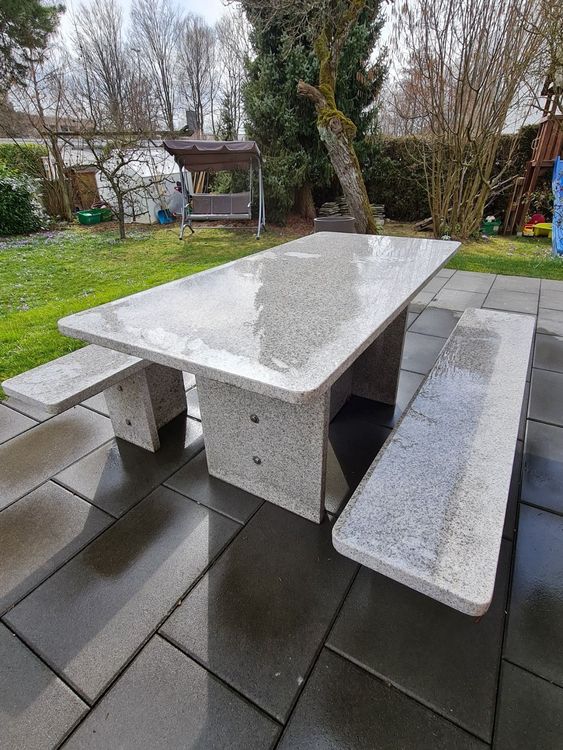 Granittisch für Garten inkl. 2x Bank Kaufen auf Ricardo