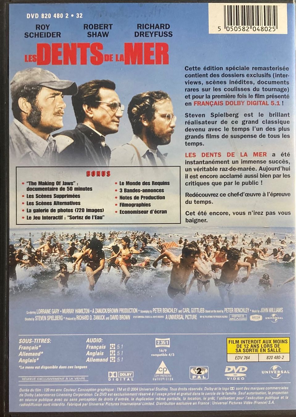 Tutti i DVDs: STEVEN SPIELBERG - LES DENTS DE LA MER – Usato da Poliez-Pittet venduto da Newtown-Records 1