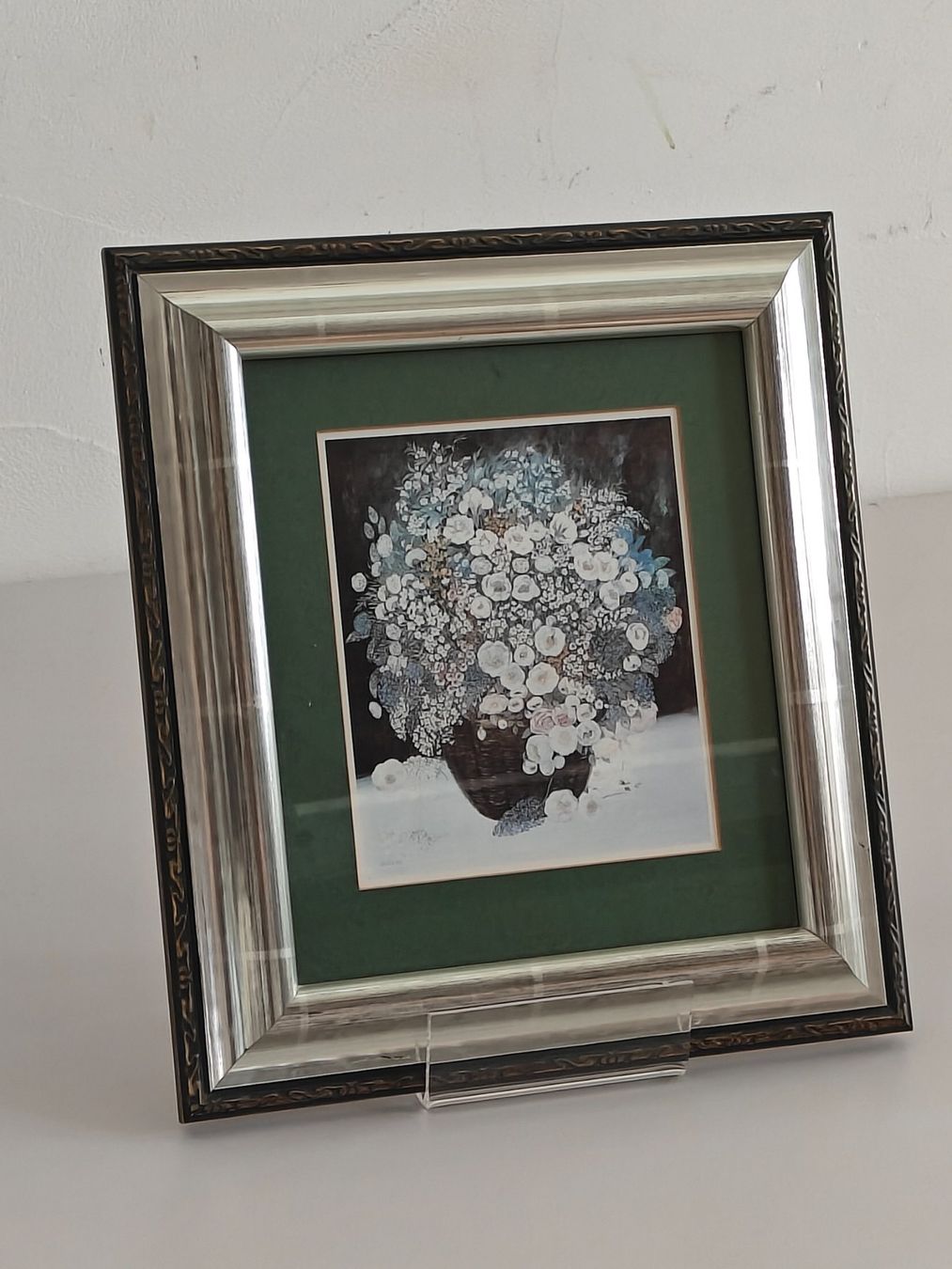Foto & Immagini: Kunstdruck Blumenkorb - Heide Dahl - Rahmen versilbert – Usato da Birr venduto da DisDas