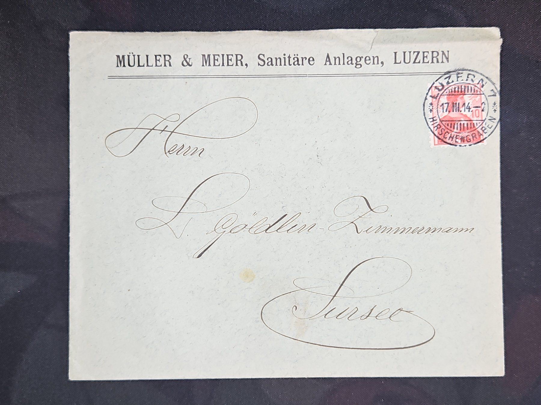 Tutti i francobolli: CL23 Enveloppe + Timbre Suisse 1914 – Usato da Cousset venduto da Patrick_Collections