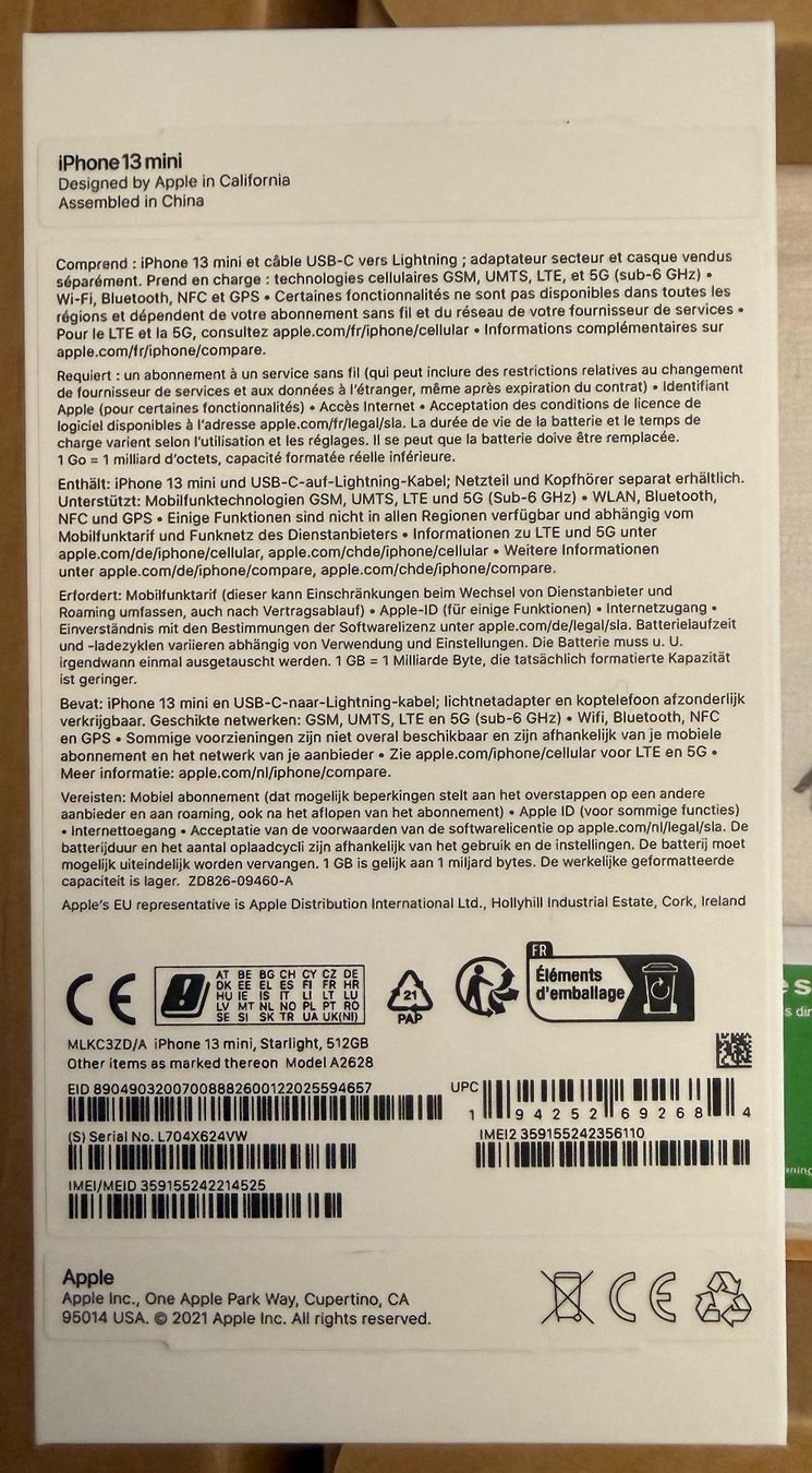 Apple Telefoni cellulari / Smartphones: Apple iPhone 13 mini Starlight 512GB in OVP – Usato da Lodrino venduto da Stema 5