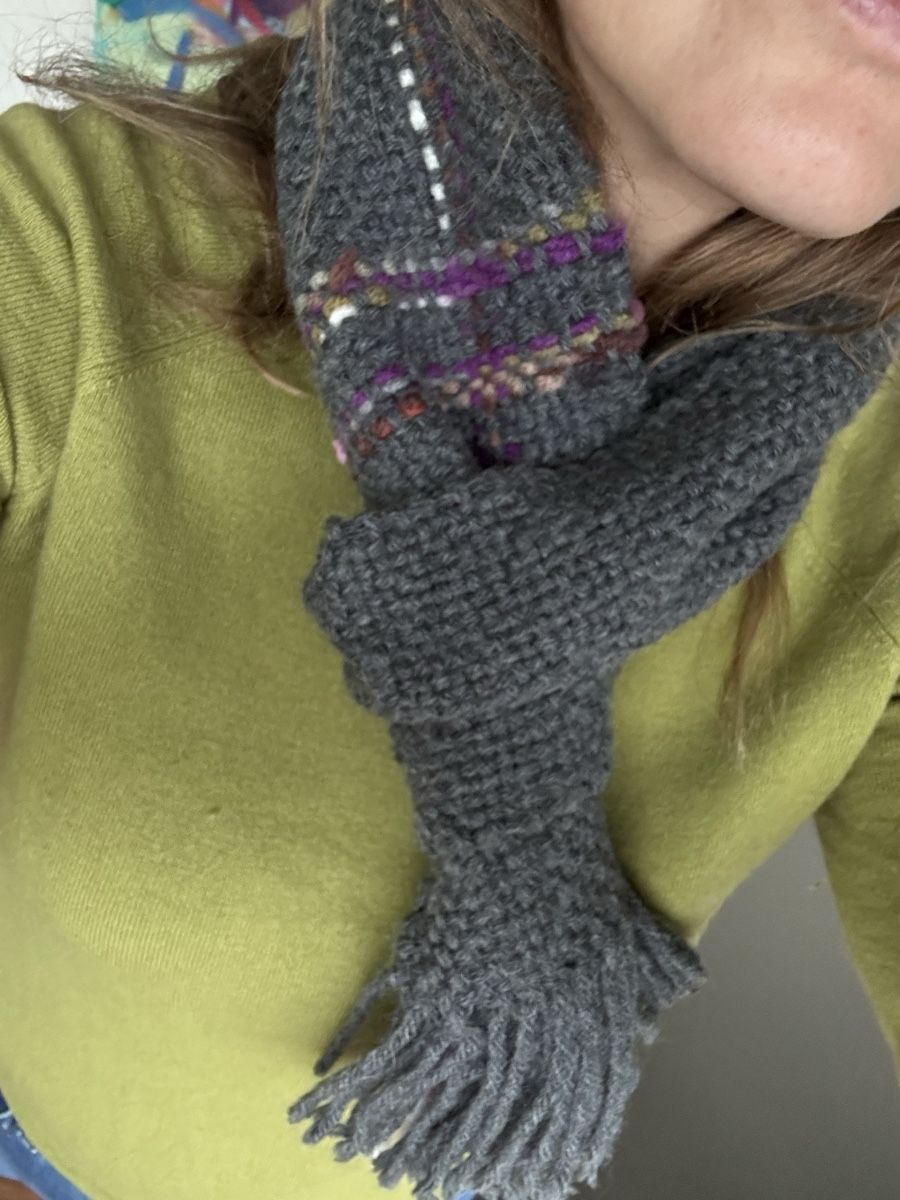 Foulard & Sciarpe: Handmade Knitted Scarf Grey Wool Winter Accessory Nice! – Nuovo (secondo la descrizione) da Zürich venduto da alieacelina