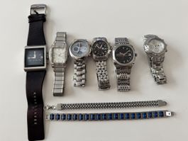 6 Uhren und 2 Armbänder gebraucht !