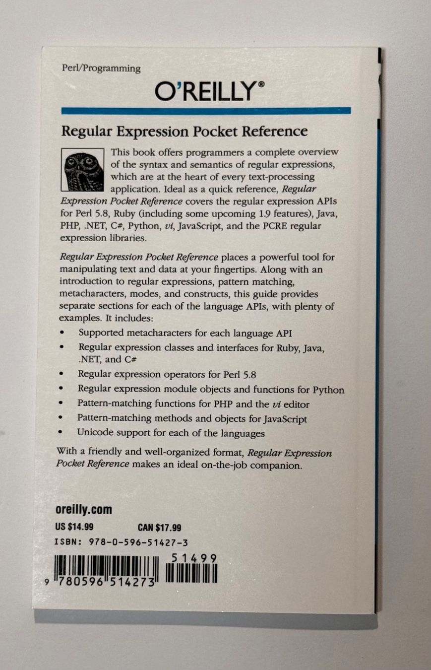 Bücher: Regular Expression Pocket Reference, 2nd Ed. | Stubblebine – Gebraucht aus Rapperswil SG von Maria_________ 1