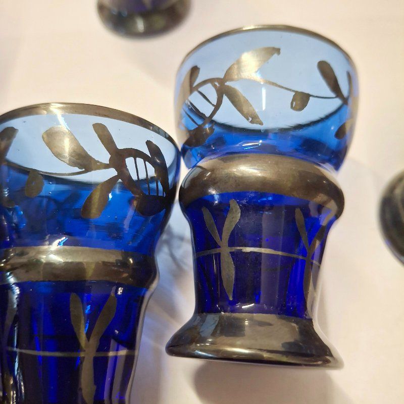 Murano Gläser: süsse Schnapsgläsli - Murano - kobaltblau mit Silveroverlay – Gebraucht aus Weggis von Mylemontree 1