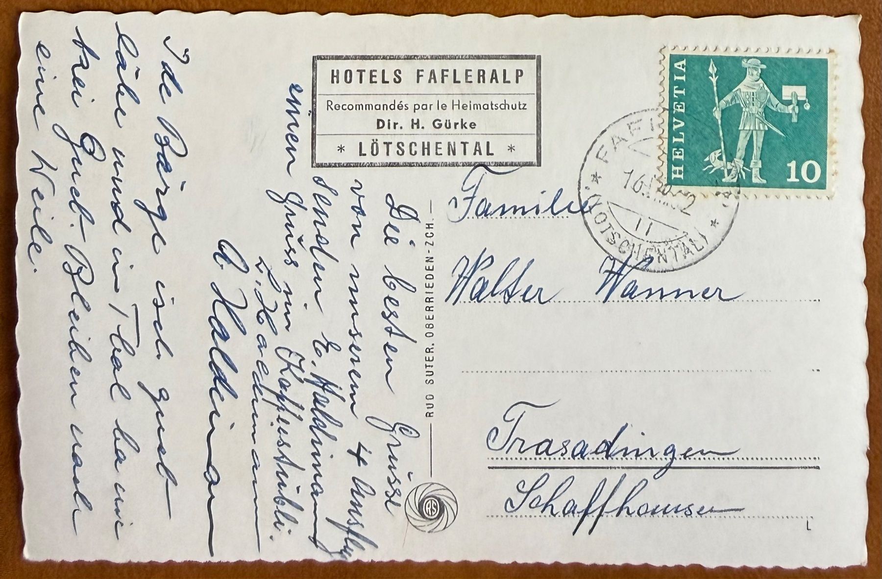 Cartes postales: Lötschental - Schwarzsee 1962 – D'occasion à Lutry par Ediego 1