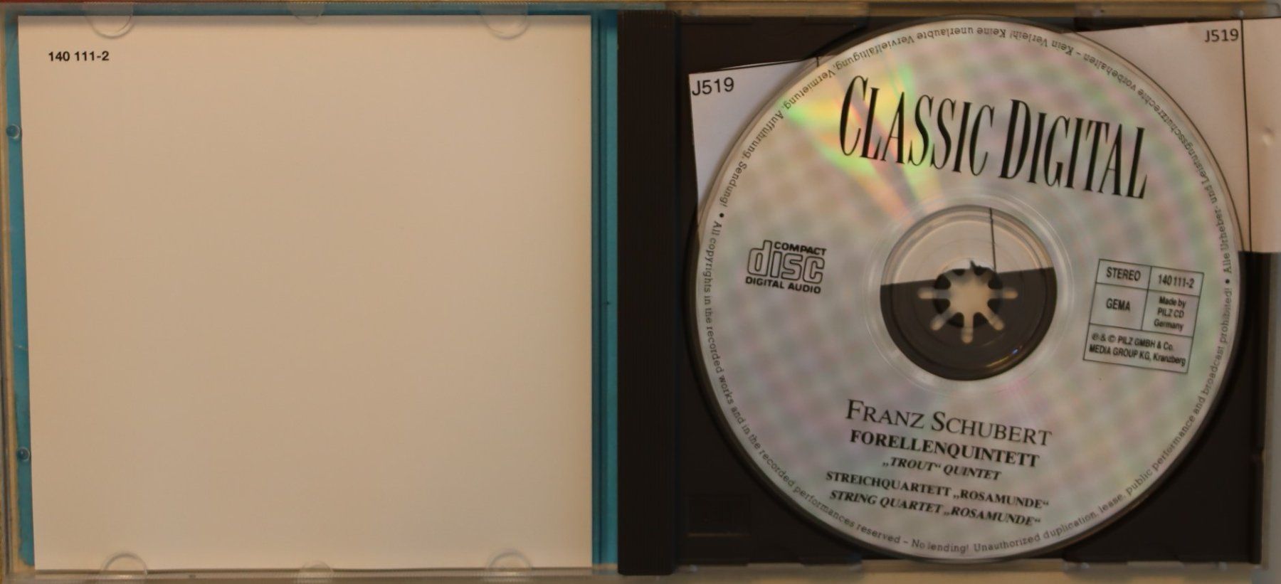 CD: Franz Schubert - Forellenquintett – Usato da Luzern venduto da CONTENTI 1