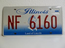 USA Nummernschild Autonummer License Plate ILLINOIS NF 6160