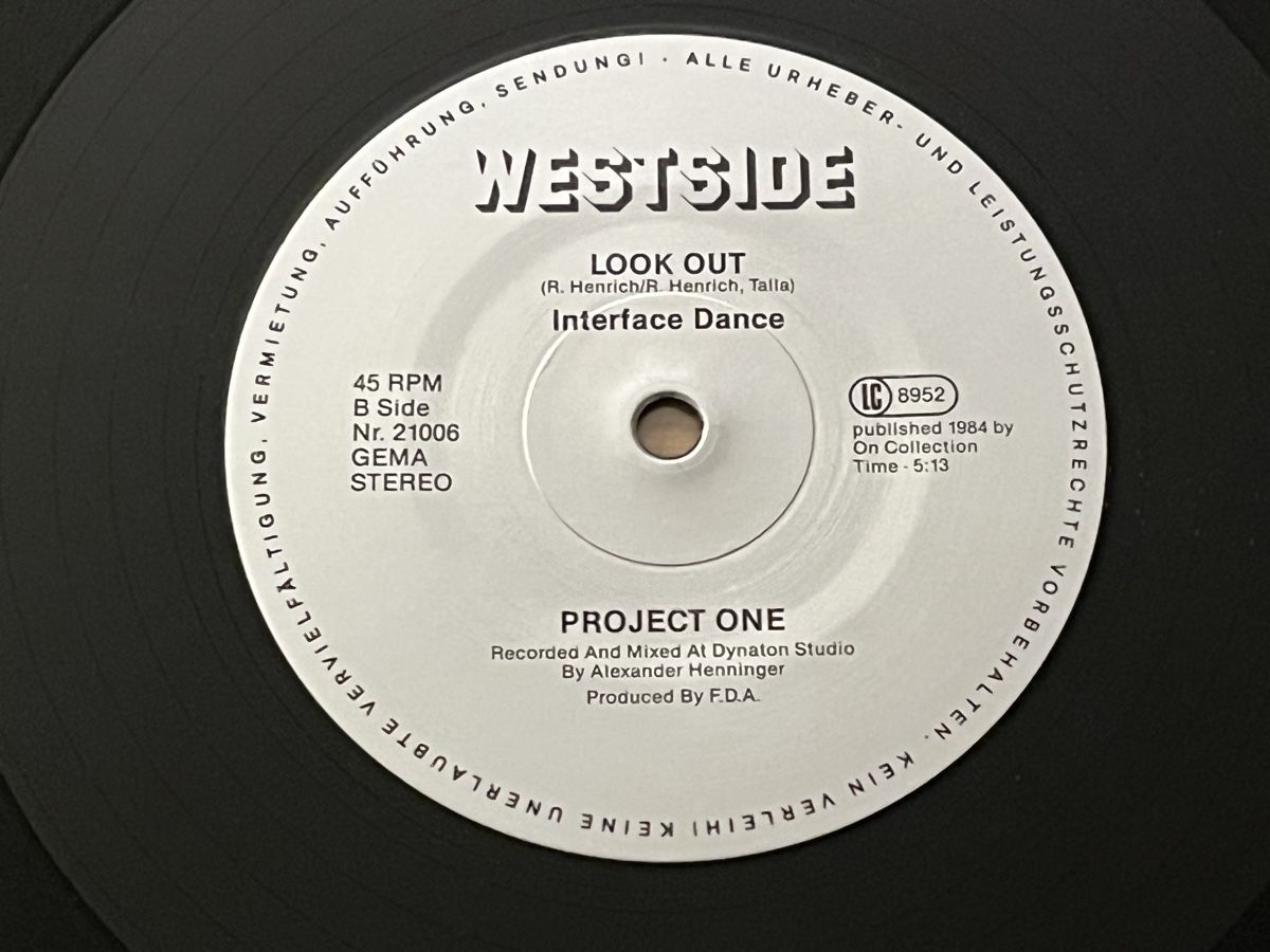 Dischi in vinile: Project One Look out 12“ Maxi – Usato da Basel venduto da Vinyloase 5
