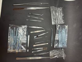 Lot 500 g Pinzetten, diverse Ausführungen, >40 Stück, NEU!