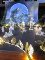 Weihnachtskrippe–  Mundgeblasene Glas-filigranes Vintage-Set