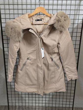 ANEWSTA │ Winterjacke / Mantel mit Kunstfell-Kapuze │ XS