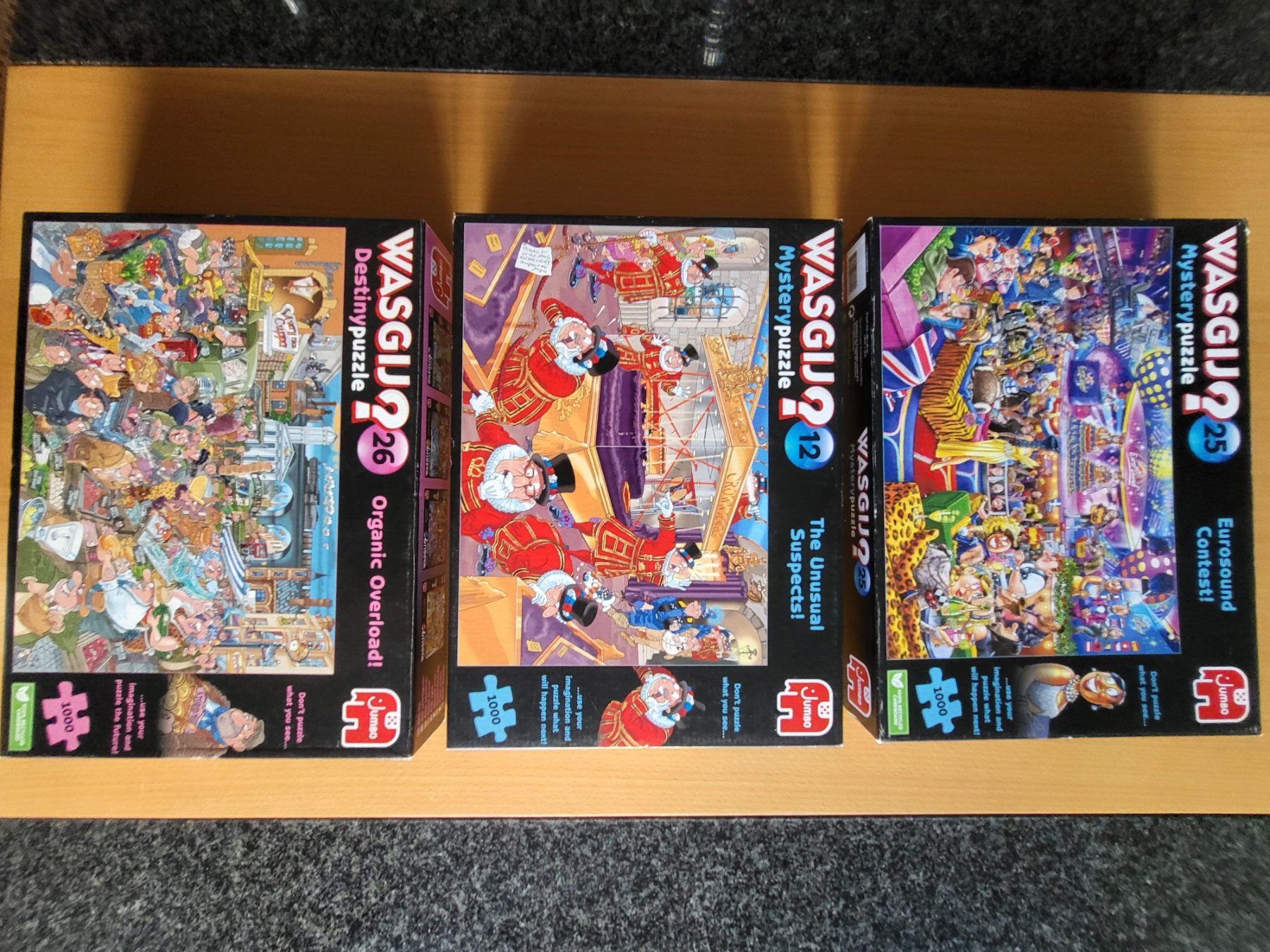 Wasgij Puzzles: 3x  WASGIJ Puzzle je 1000 Teile – Gebraucht aus Therwil von Nika123