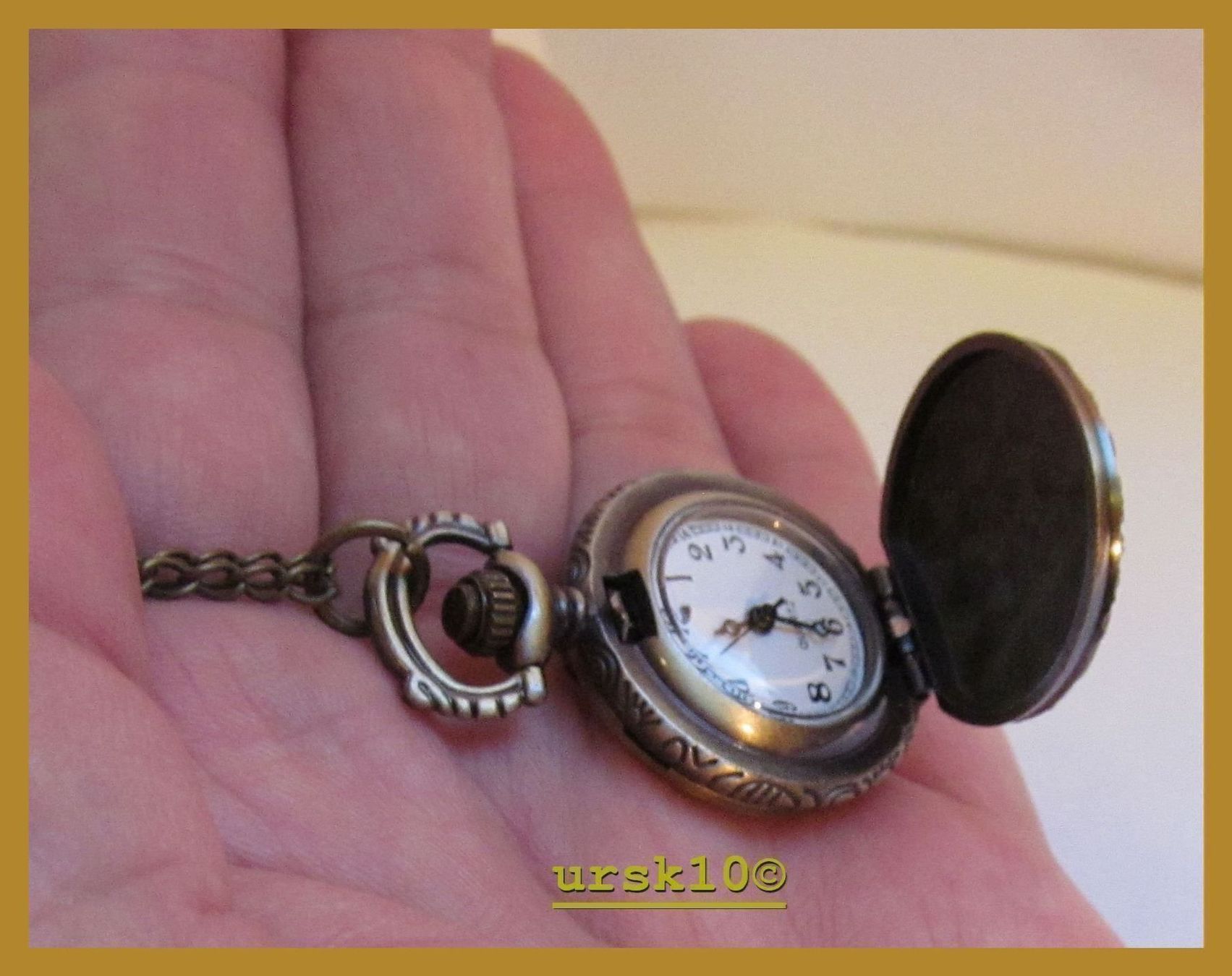 Orologi: Umhängeuhr Bronze mit Spring-Deckel + Kette – Nuovo e nell'imballaggio originale da St. Margarethen TG venduto da ursk10 4