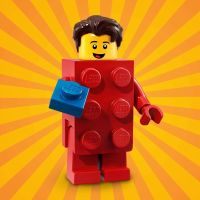 RED LEGO GUY MINIFIGURE 71021 serie 18 " PARTY " new‪