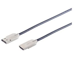 Helos Ultra Slim High Speed HDMI Kabel mit Ethernet, schwarz