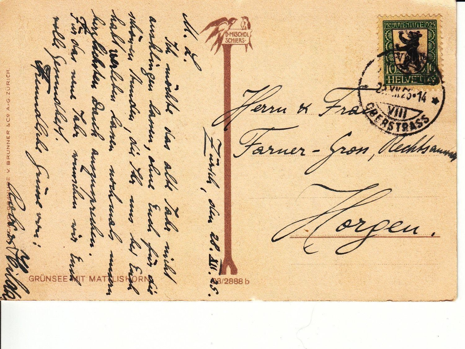 Cartes postales: Grünsee mit Mattlishorn 1925 – D'occasion à Bürglen TG par StampGraf 1