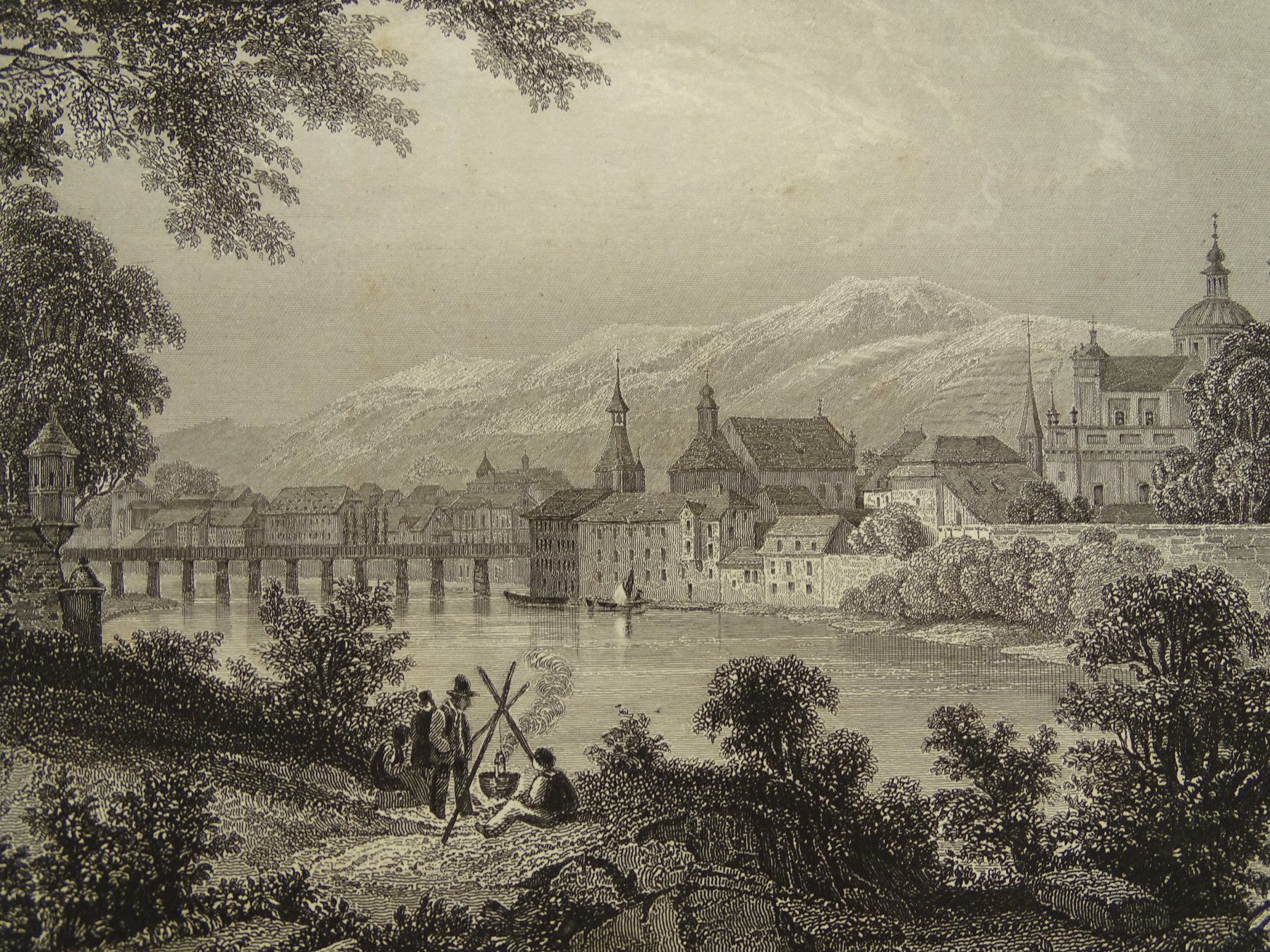 Stiche: SOLOTHURN, STAHLSTICH 1836/1838 – Gebraucht aus Grüningen von Kartensammler 2