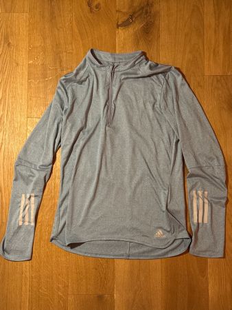 blaues Adidas Langarm-Laufshirt Gr. M