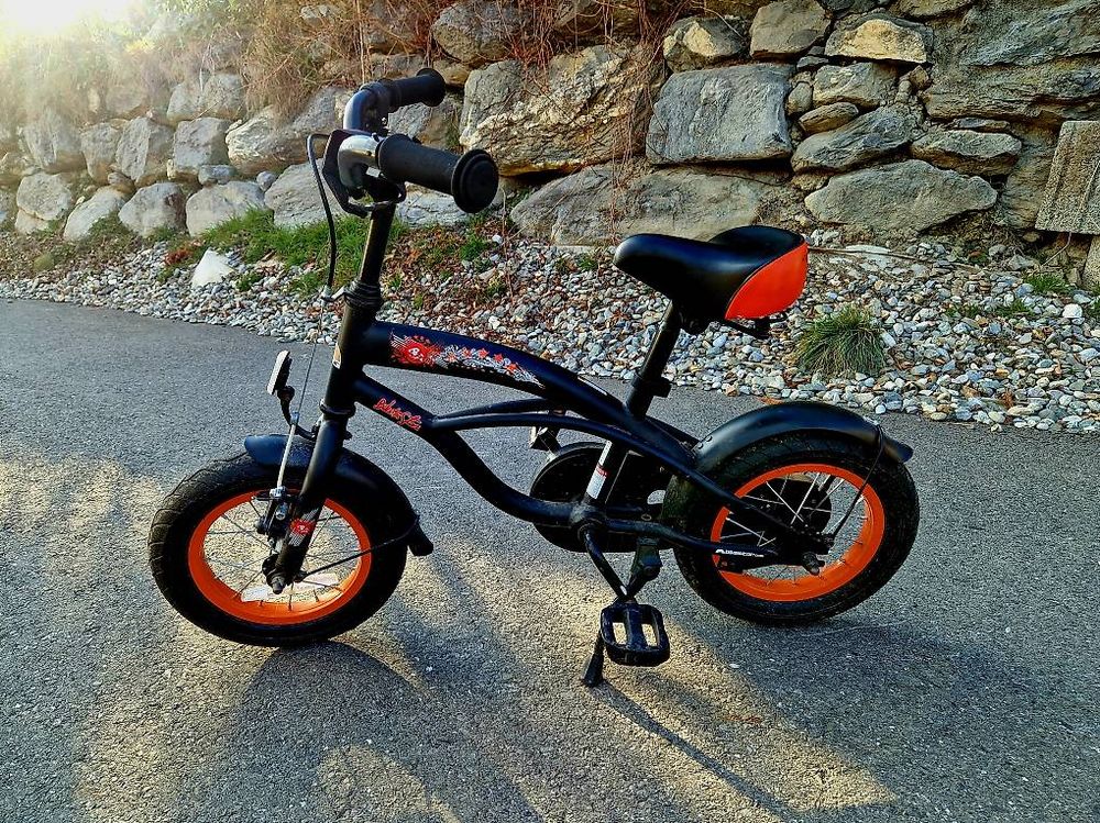 Vélo Enfant 12 Pouces Avec Roues Auxiliaires - Modèle Débutant Rouge, Siège Réglable Et Freins Doubles