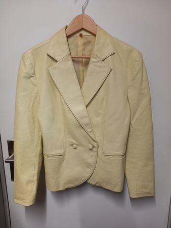 Lederjacke Frühling Gr.40 hellgelb