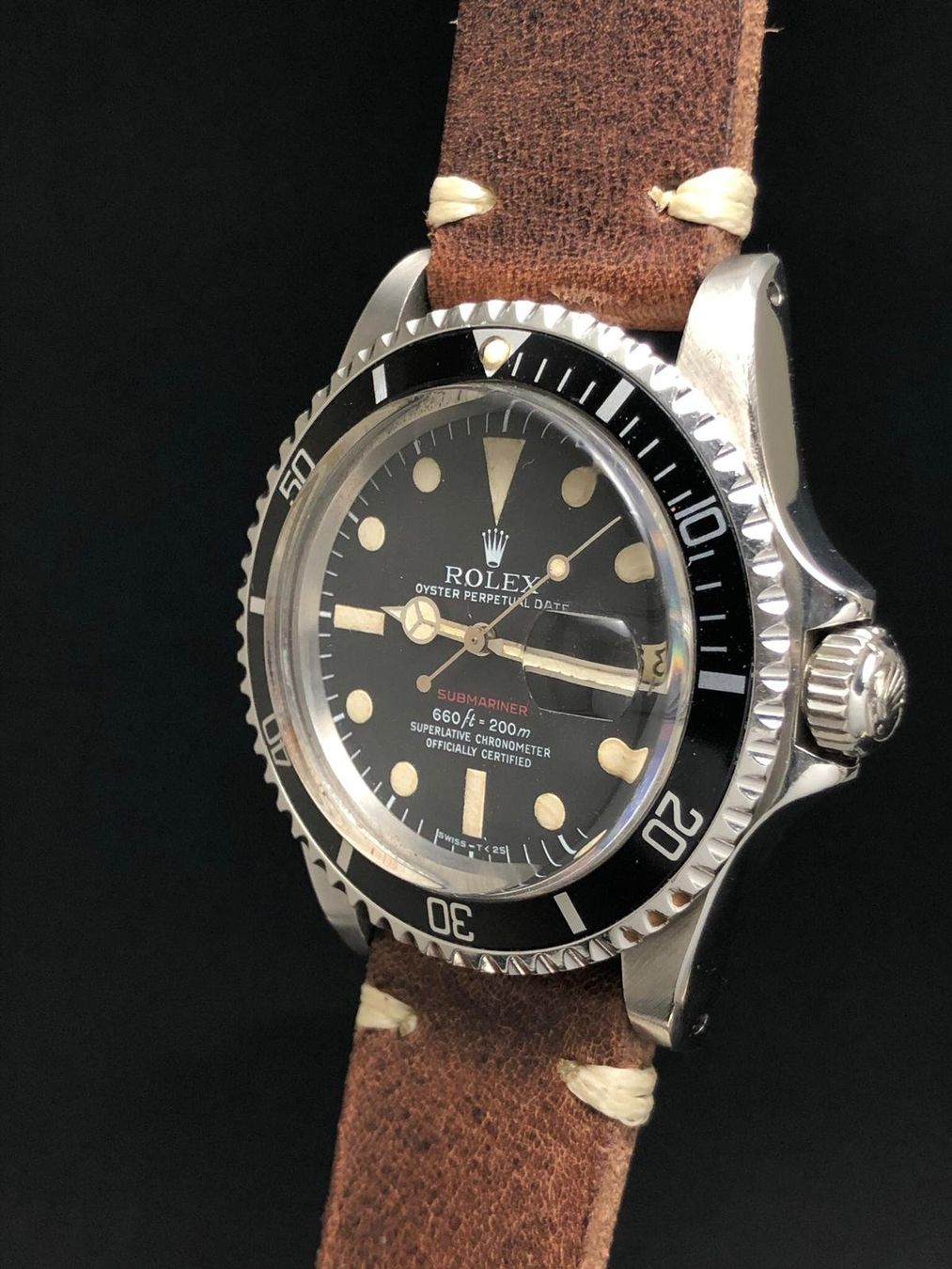 Rolex Orologi: Rolex Vintage Submariner Red Ref. 1680 Patina Dial Mint' – Usato da Morges venduto da 24time 1