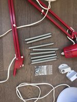 2x LUXO-Lampe, Modell BZ18 in Rot