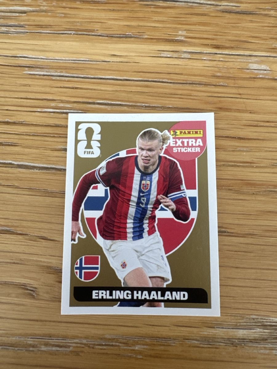 Panini Extra Sticker Erling Haaland World Cup 2026 Gold (Neu und ...