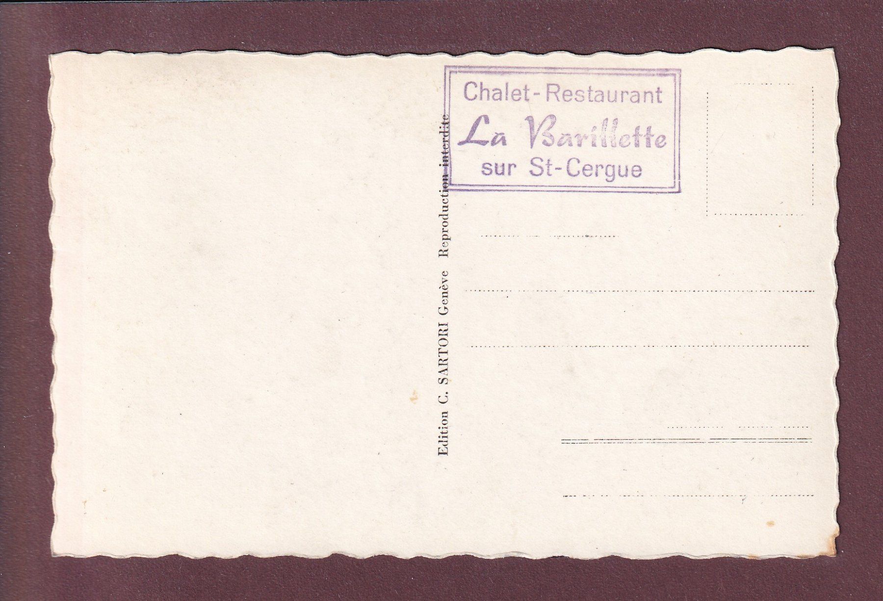Ansichtskarten: ST. CERGUE - Télésiège de la Barillette – Gebraucht aus Pully von nicecards 1