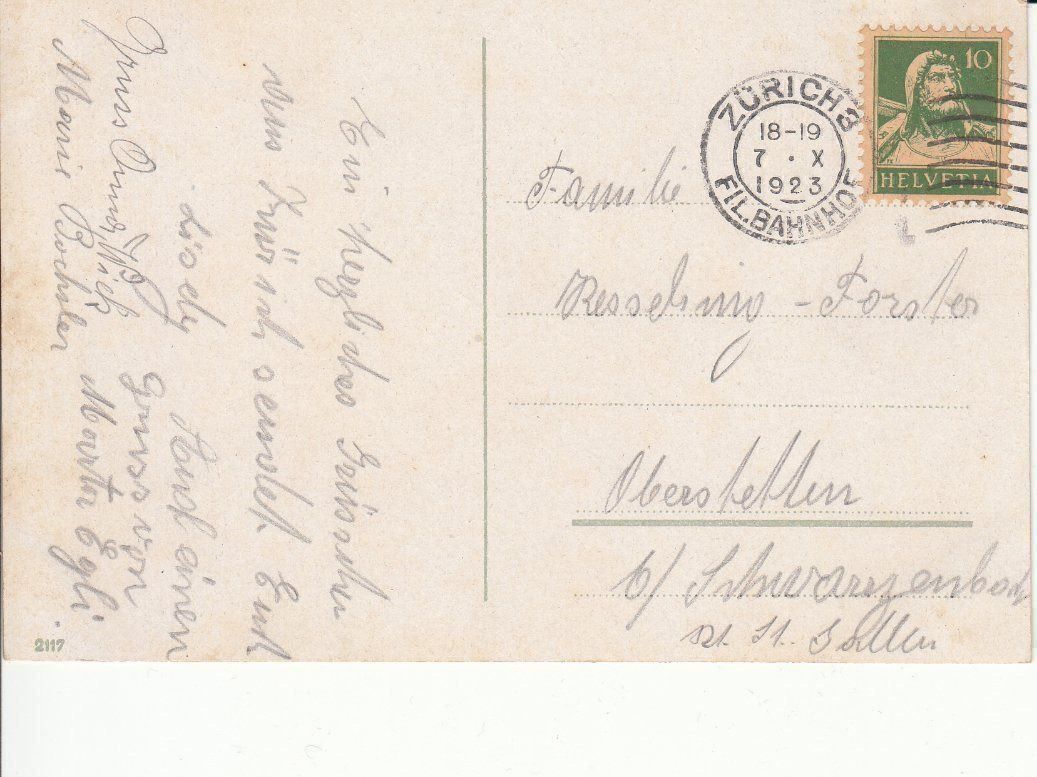 Cartoline postali: Zürich 1923 – Usato da Bürglen TG venduto da StampGraf 1