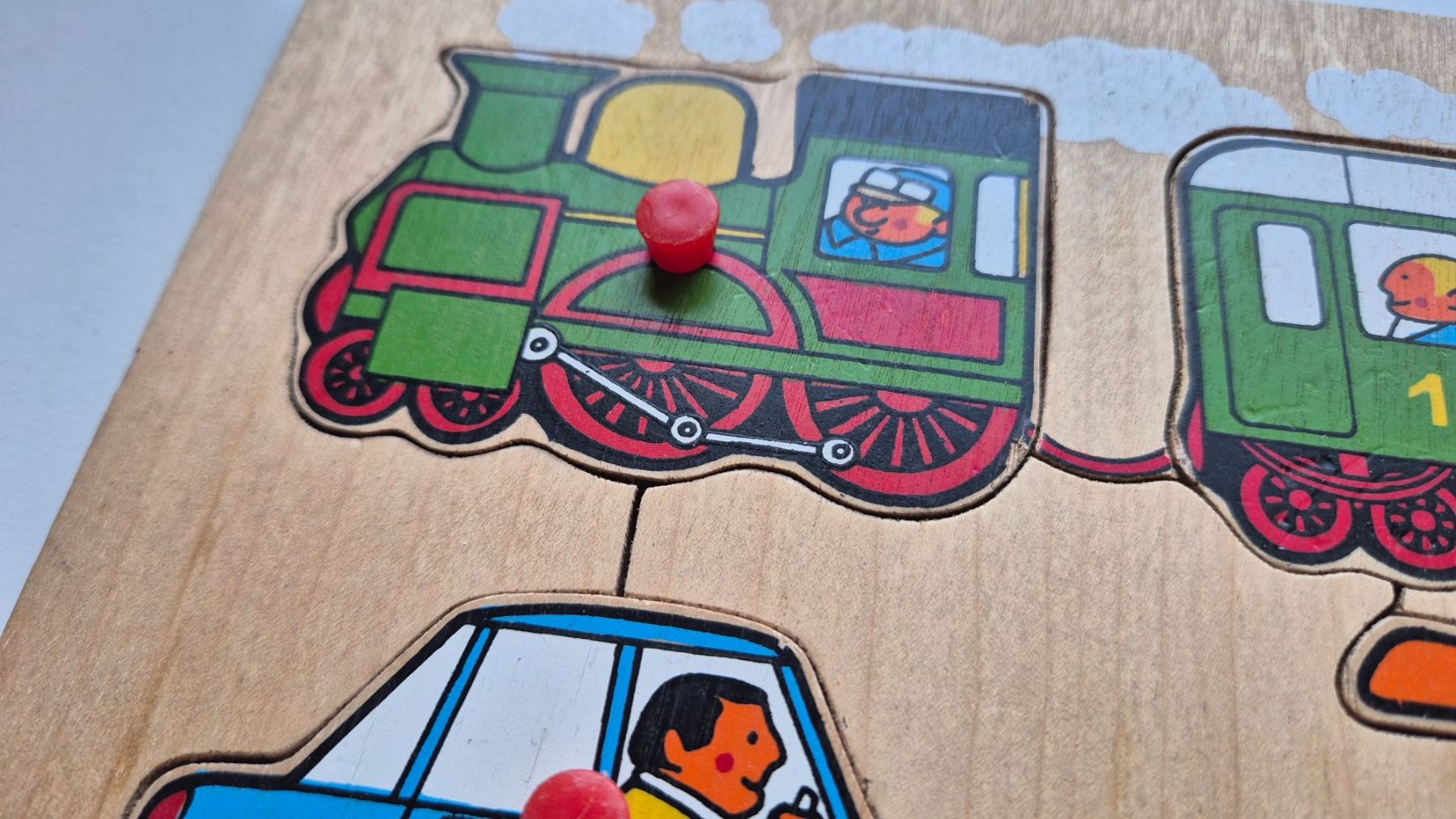Puzzle: Holz Steck Puzzle " Verkehrsmittel "  Simplex – Usato da Niederweningen venduto da Obson 1