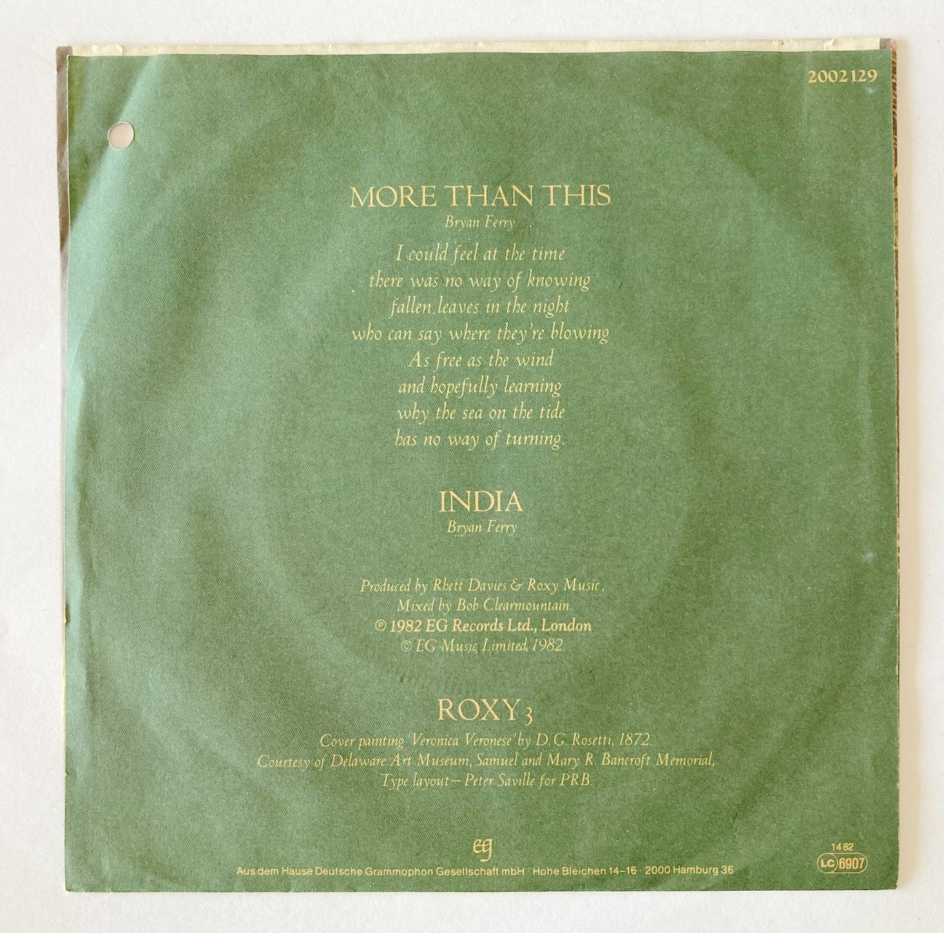 Dischi in vinile: ROXY MUSIC - MORE THAN THIS – Usato da Bottens venduto da hotter-than-hell 1