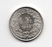 (643) Schweiz, 1 Franken 1914, Super, stgl