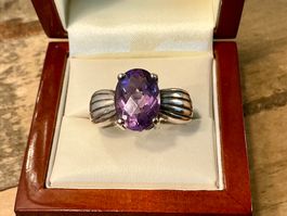 VINTAGE RING STERLING 925 AMETHYST, GR.63, 9,58 GR