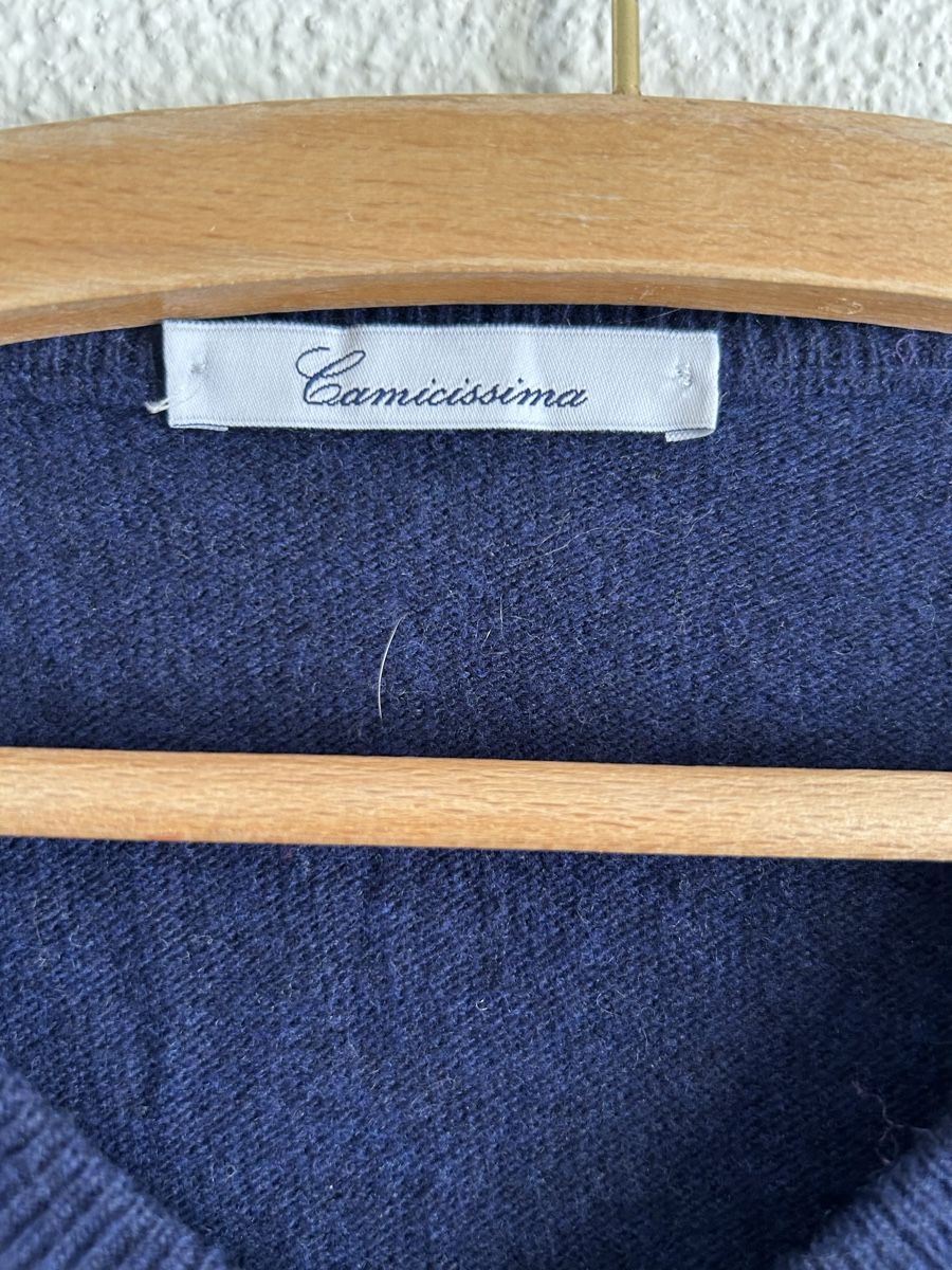 Pullover & Sweatshirts: Pull Camicissima laine & cachemire bleu marine losanges – Neu (gemäss Beschreibung) aus Morges von cat_6cm9 1