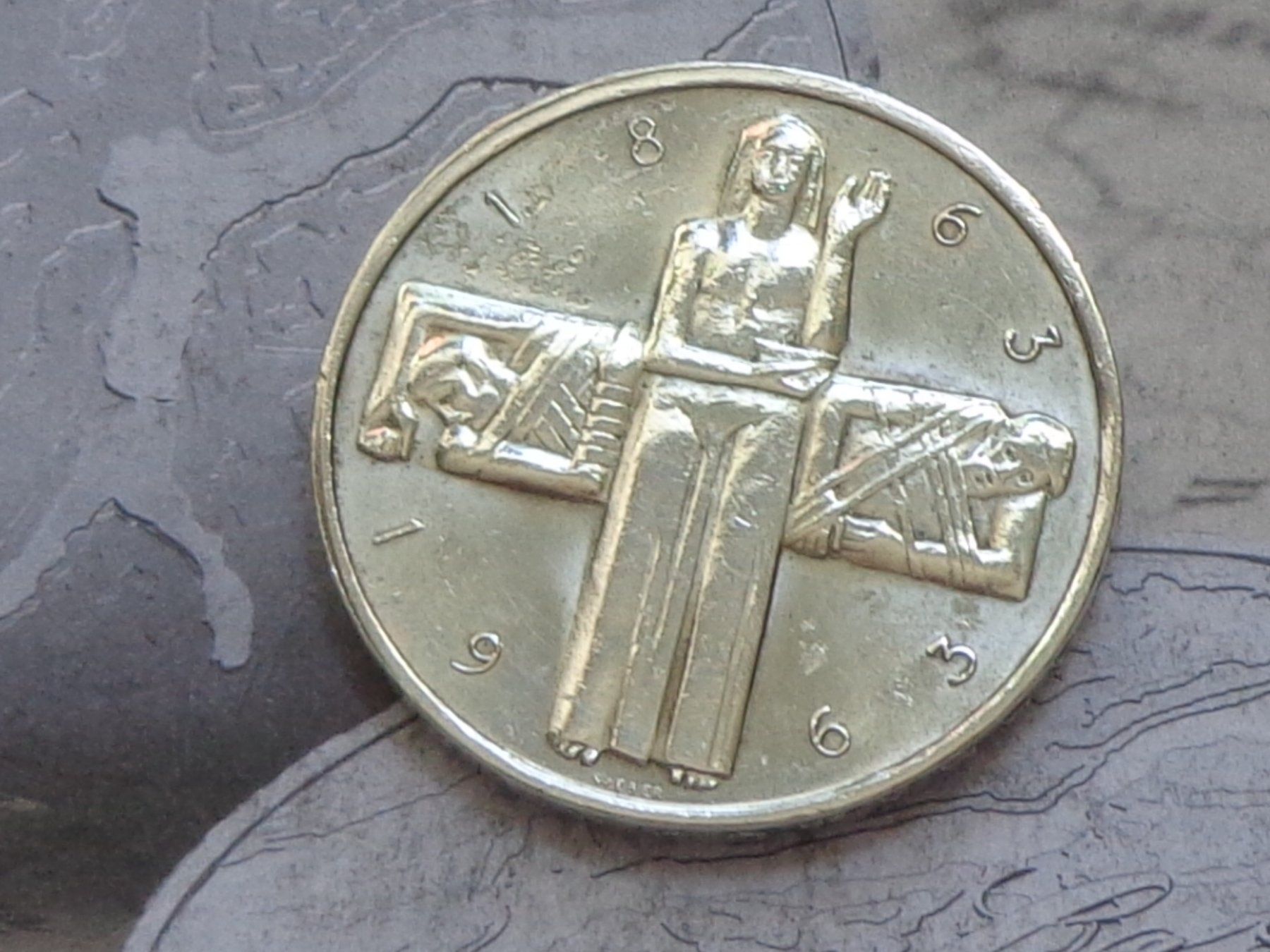 Tutti le monete: 5 Fr. 1963 B - Rotes Kreuz – Usato da Pully venduto da UCA01 1