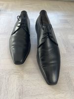 Herren Business Derby Schuhe Leder Schwarz Gr. 41 - Elegant 