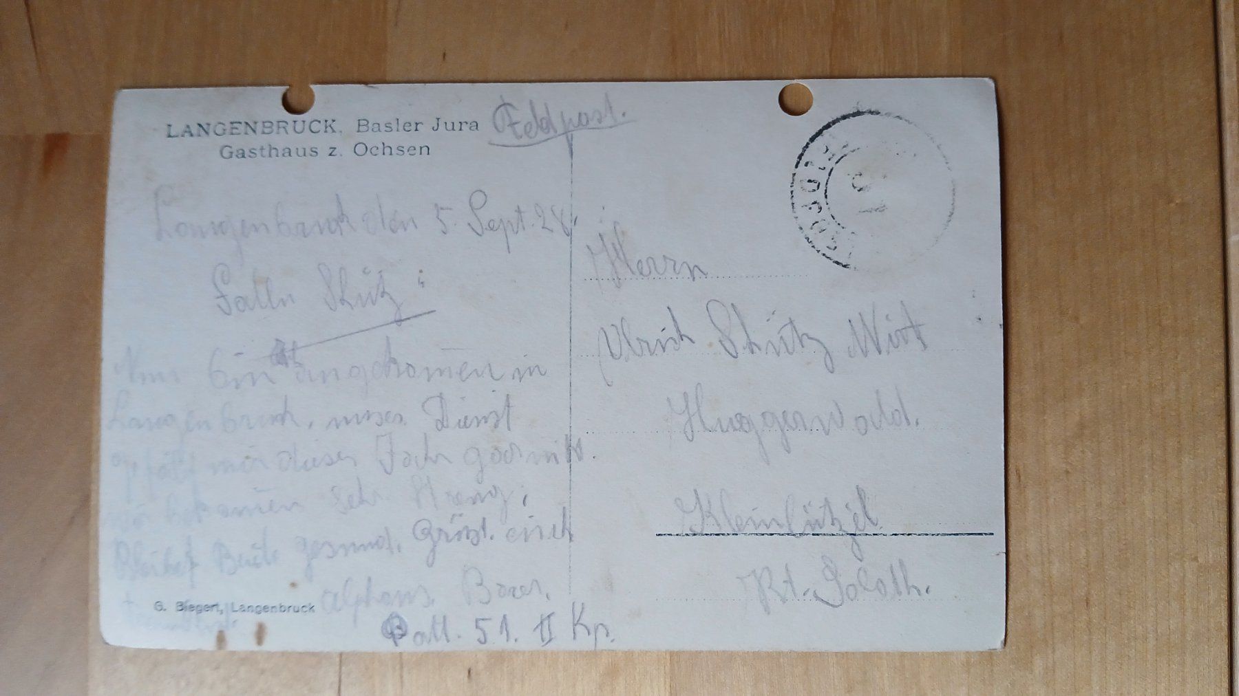 Ansichtskarten: Postkarte Langenbruck – Gebraucht aus Liesberg von Mrbean1 1