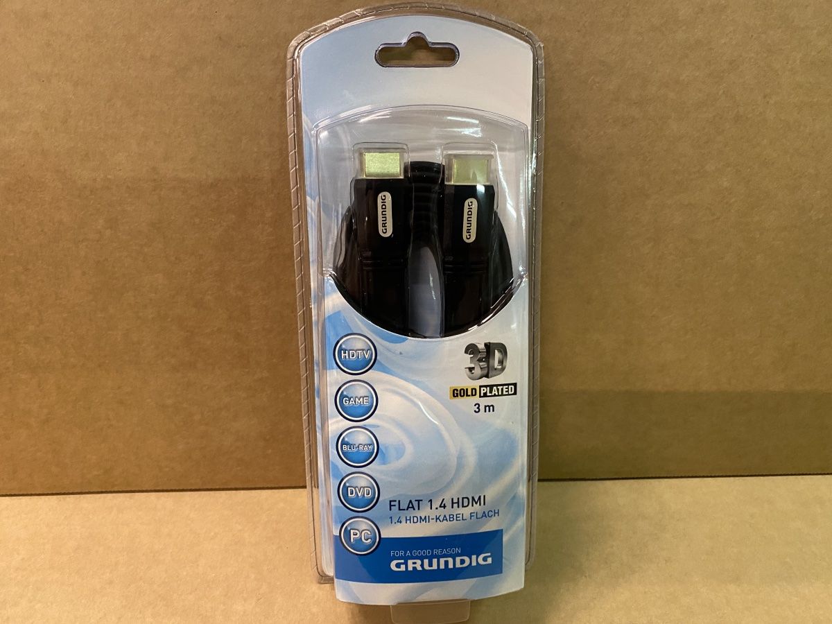 Grundig Kabel: neue HDMI Kabel 3m vergoldet – Neu und originalverpackt aus Necker von liq24