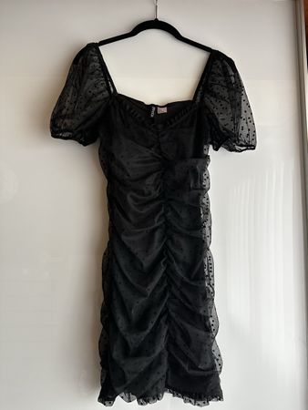 Schwarzes H&M Minikleid Grösse S Tüll mit Pünktchen