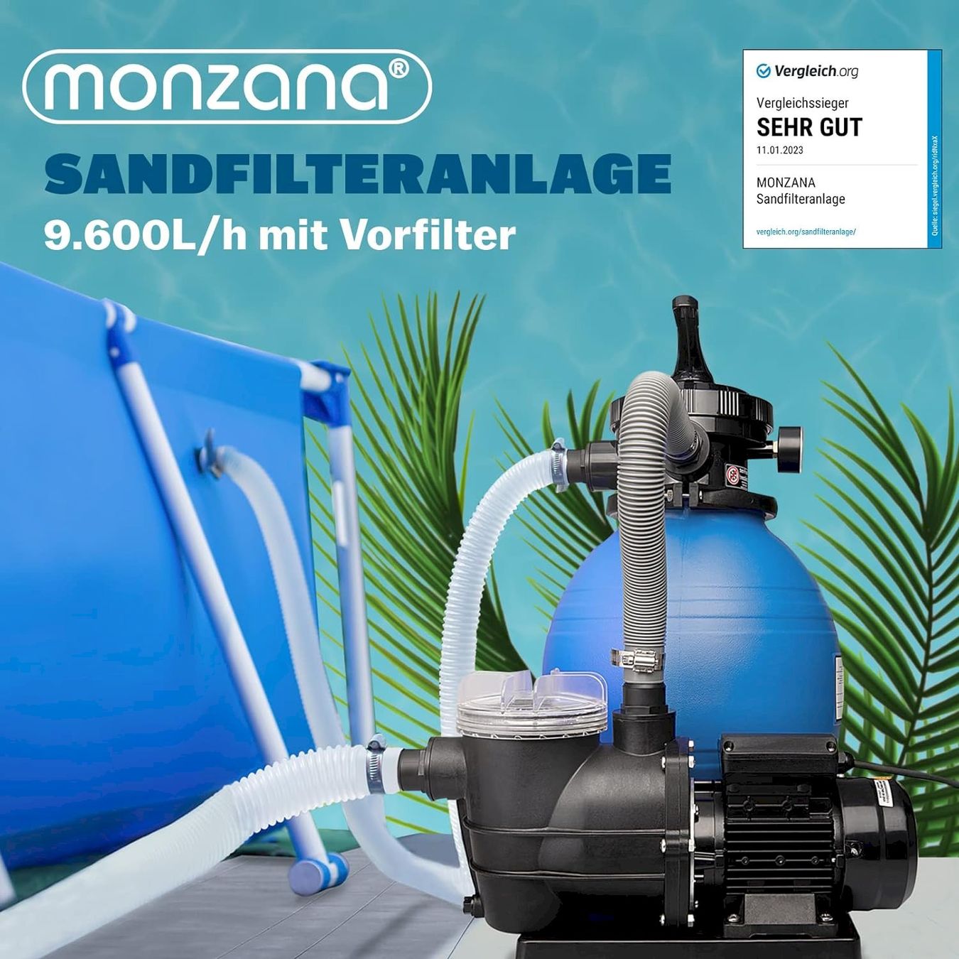 Piscine: Monzana Sandfilteranlage 9.600 L/h – Nuovo e nell'imballaggio originale da Bottighofen venduto da zaap 5